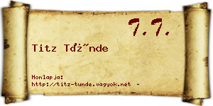 Titz Tünde névjegykártya